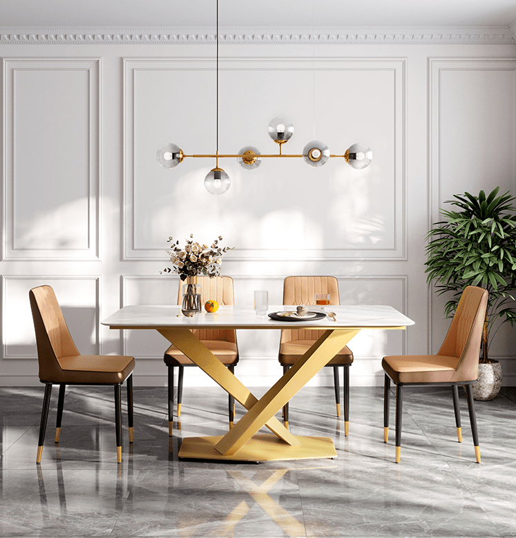 Orchid Gold Finish Dining Table
