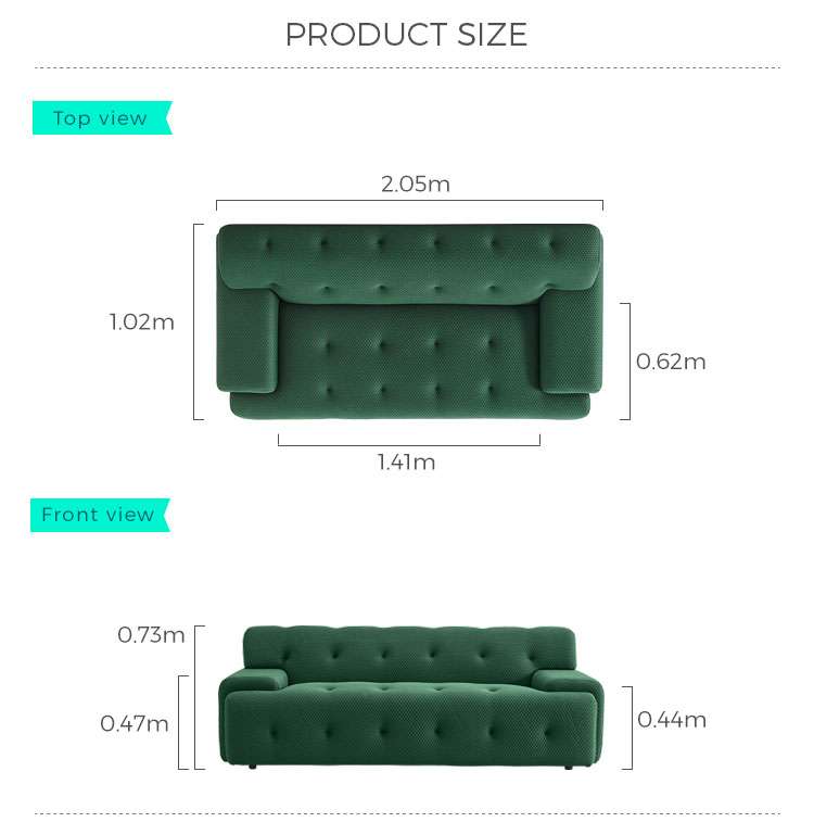 Comfy Button Tufted Sofa- 3 seater