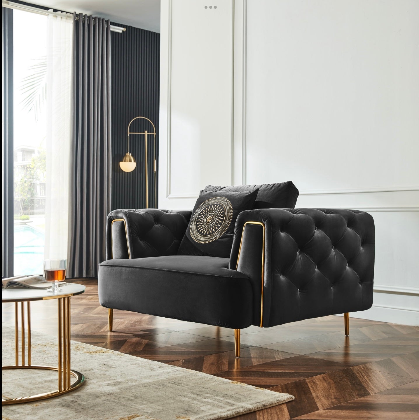 Charcoal Cosmic Armchair