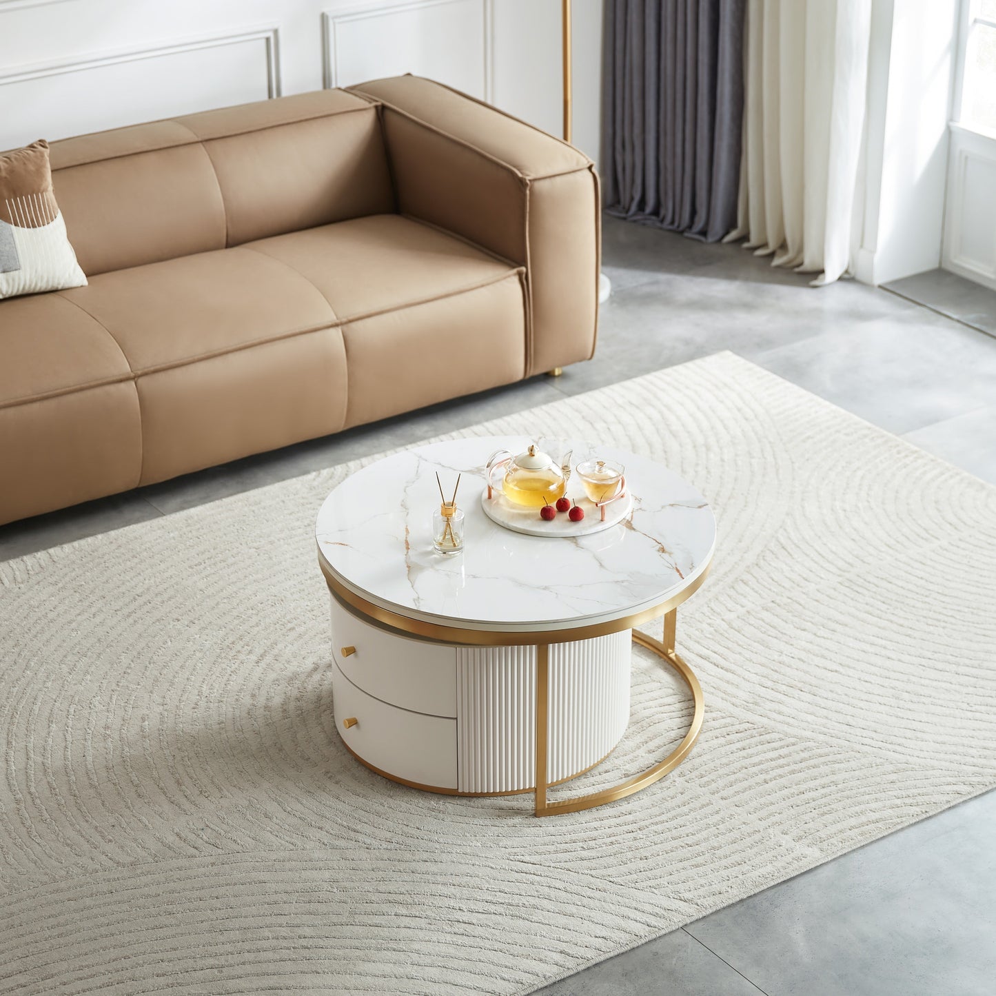 Alfaro Round Coffee Table - Flexible and Practical Design