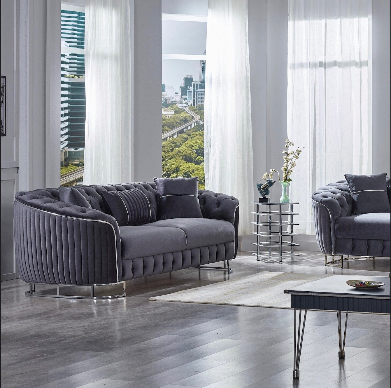 Turkish Galata Sofa - Grey