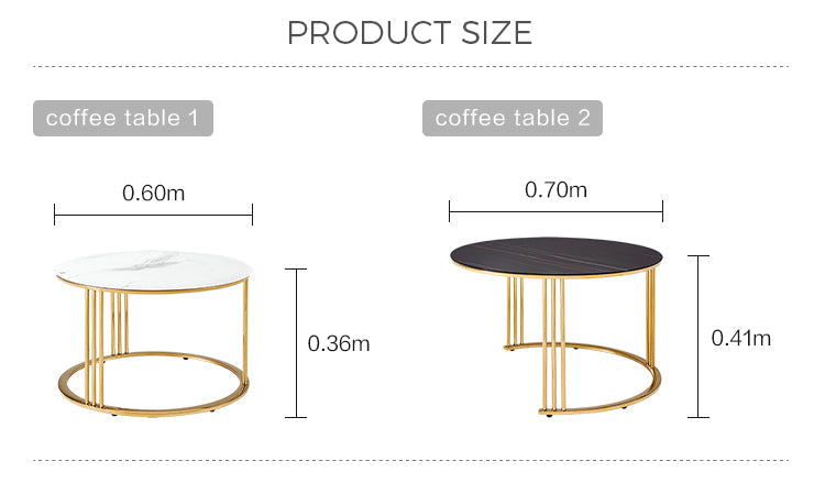 Bloodstone Round coffee Tables- Set of Two