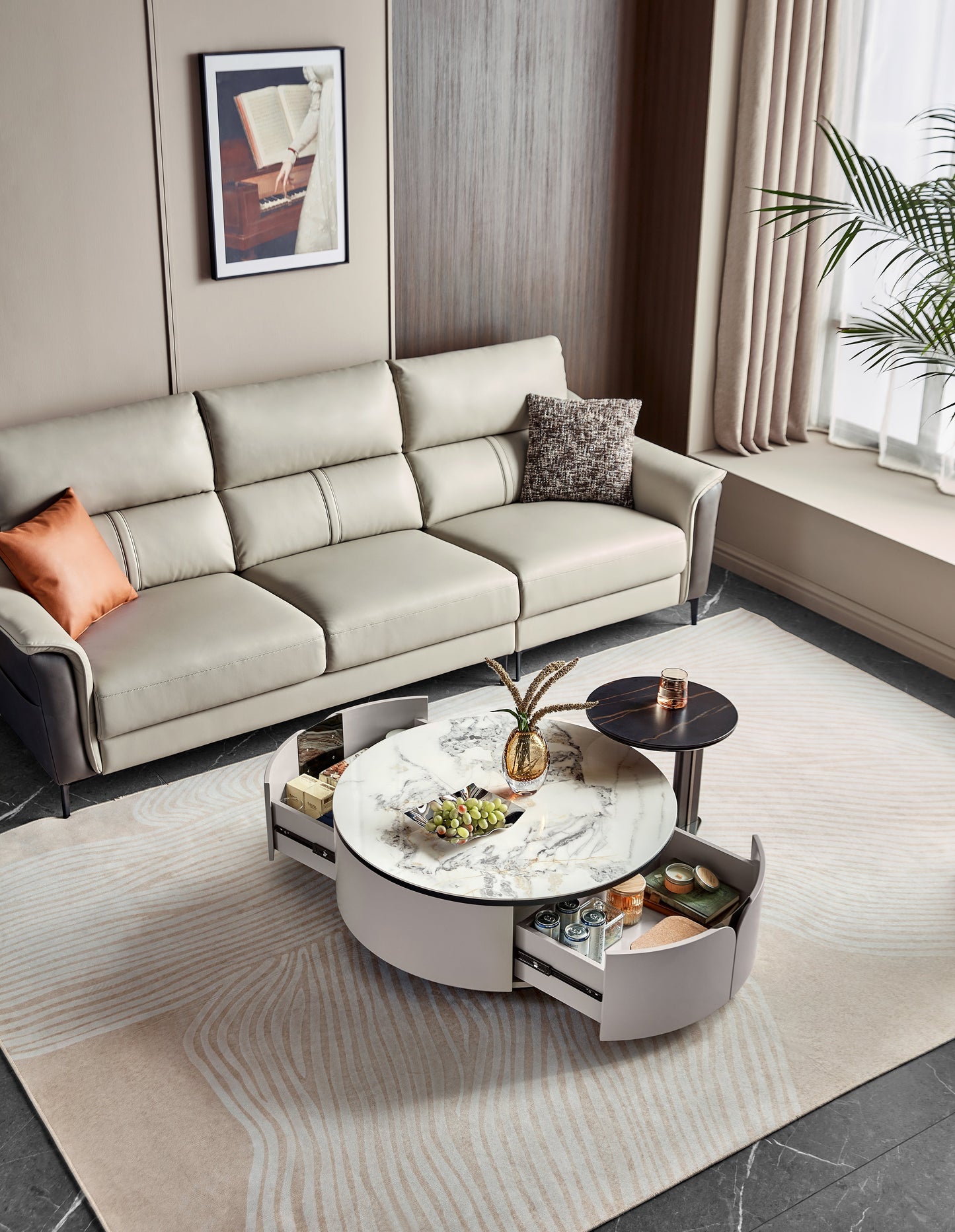 Gianni Faux Marble Tables And TV Unit (Price Per Item)