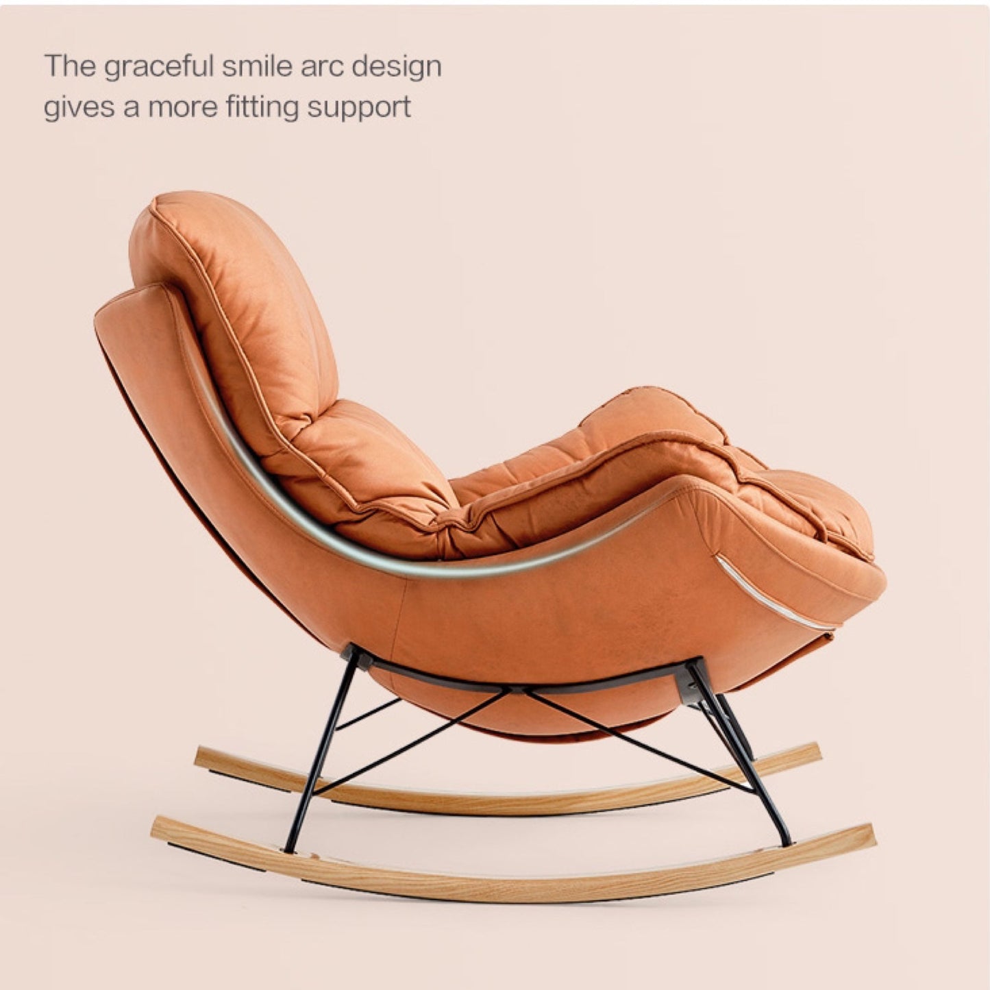 Aldan Rocking Chair - Graceful Smile Arc Design for Comfortable Sitting