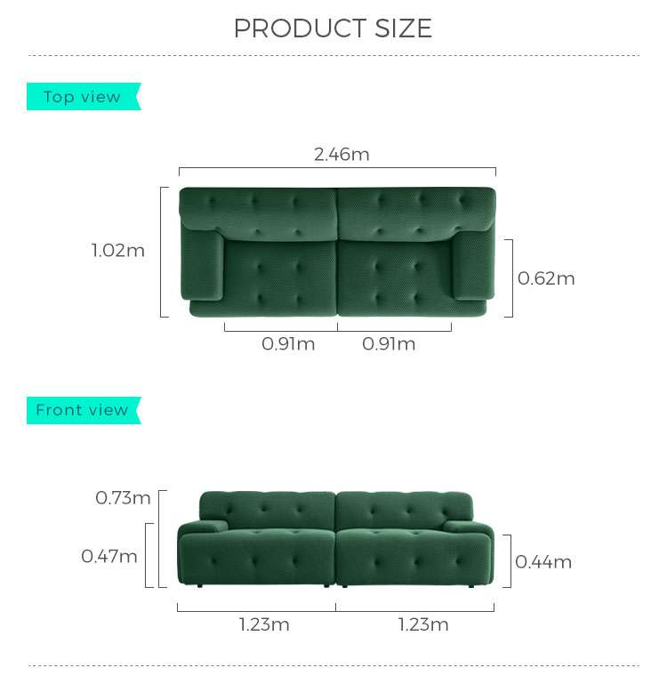 Comfy Button Tufted Sofa - 4 seater