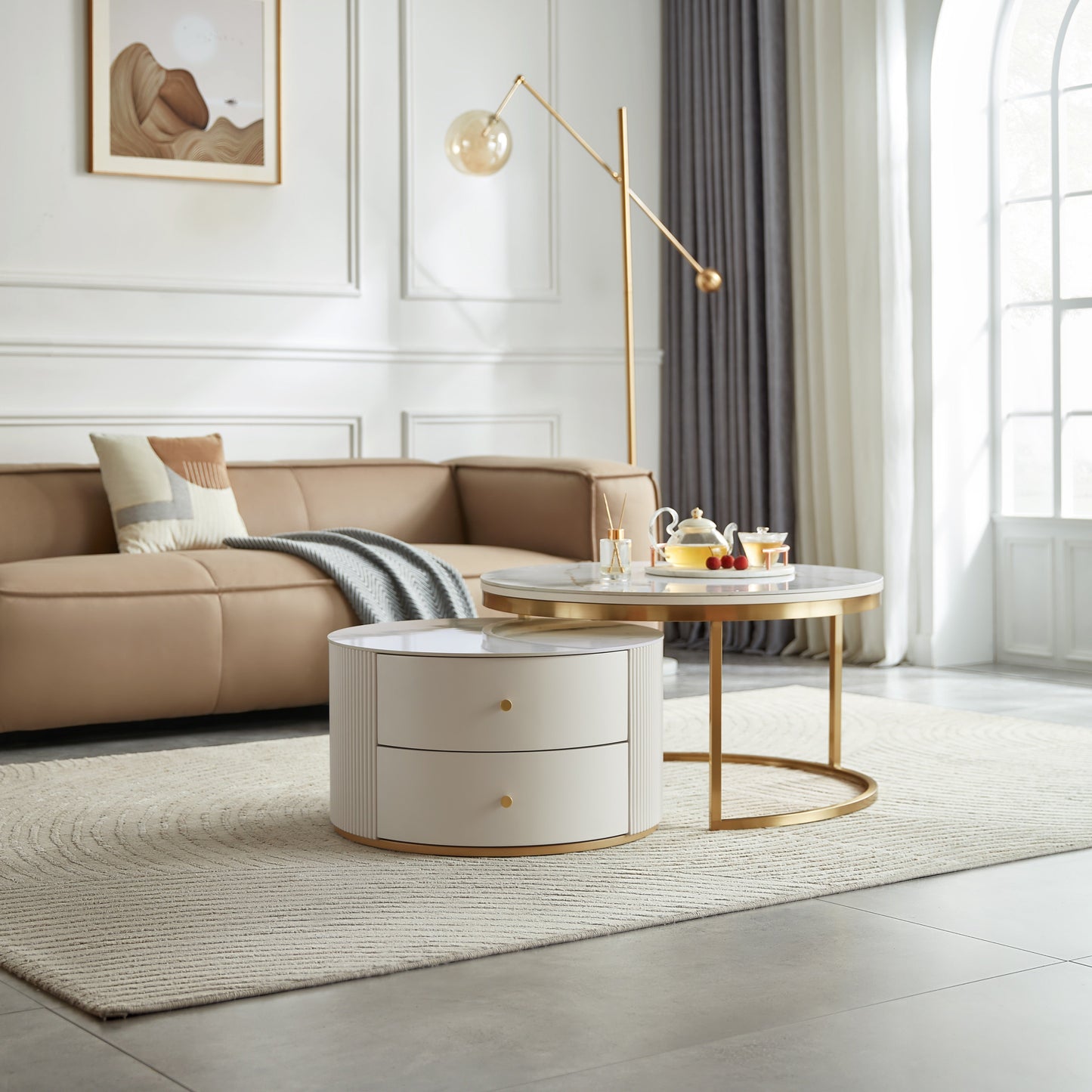 Alfaro Round Coffee Table - Flexible and Practical Design