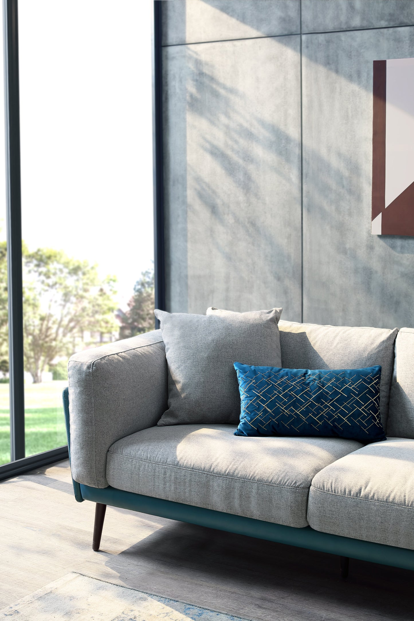 Nyna Sectional Sofa (Left Chaise) (Blue)