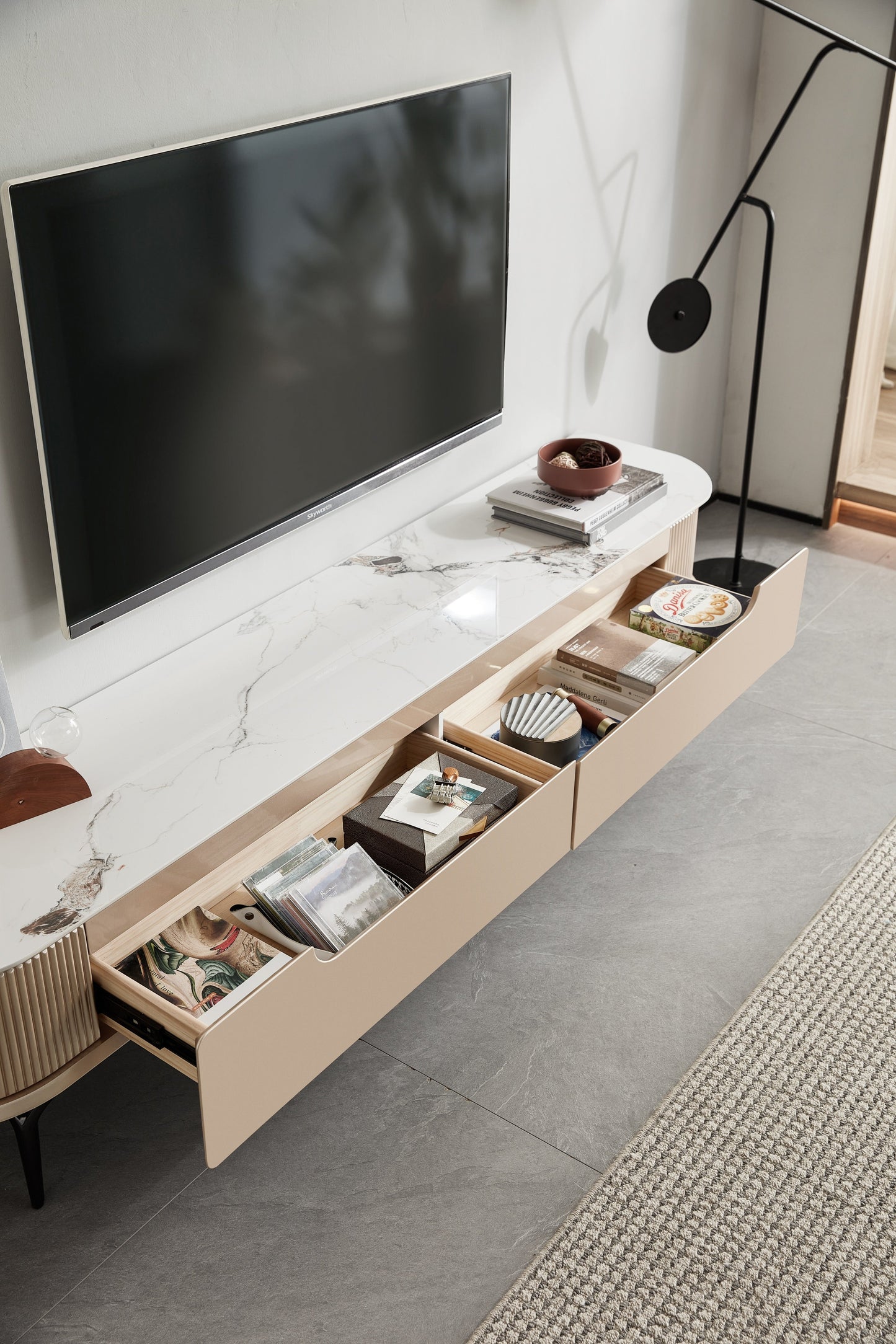 Helena Faux Marble TV Stand and Coffee Table (Price Per Item)