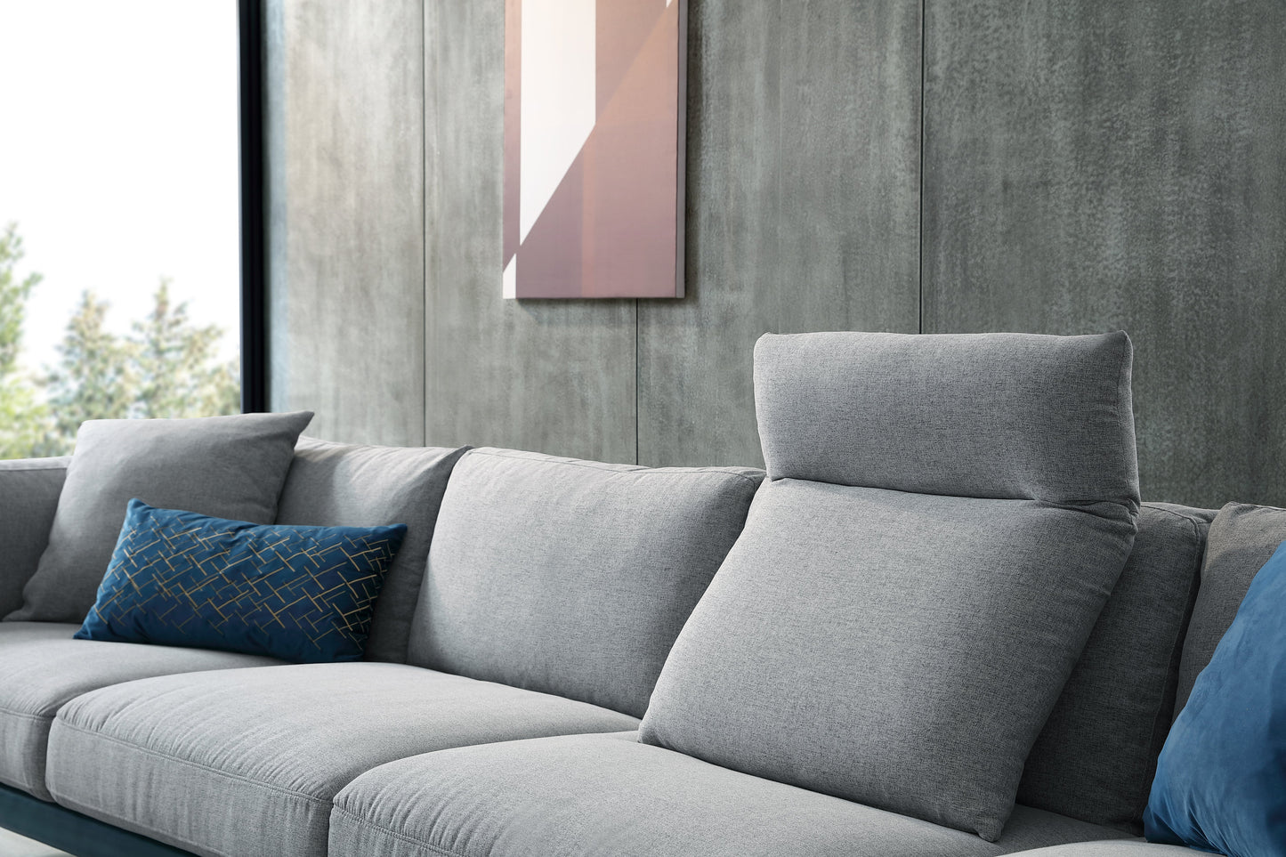 Nyna Sectional Sofa (Left Chaise) (Blue)
