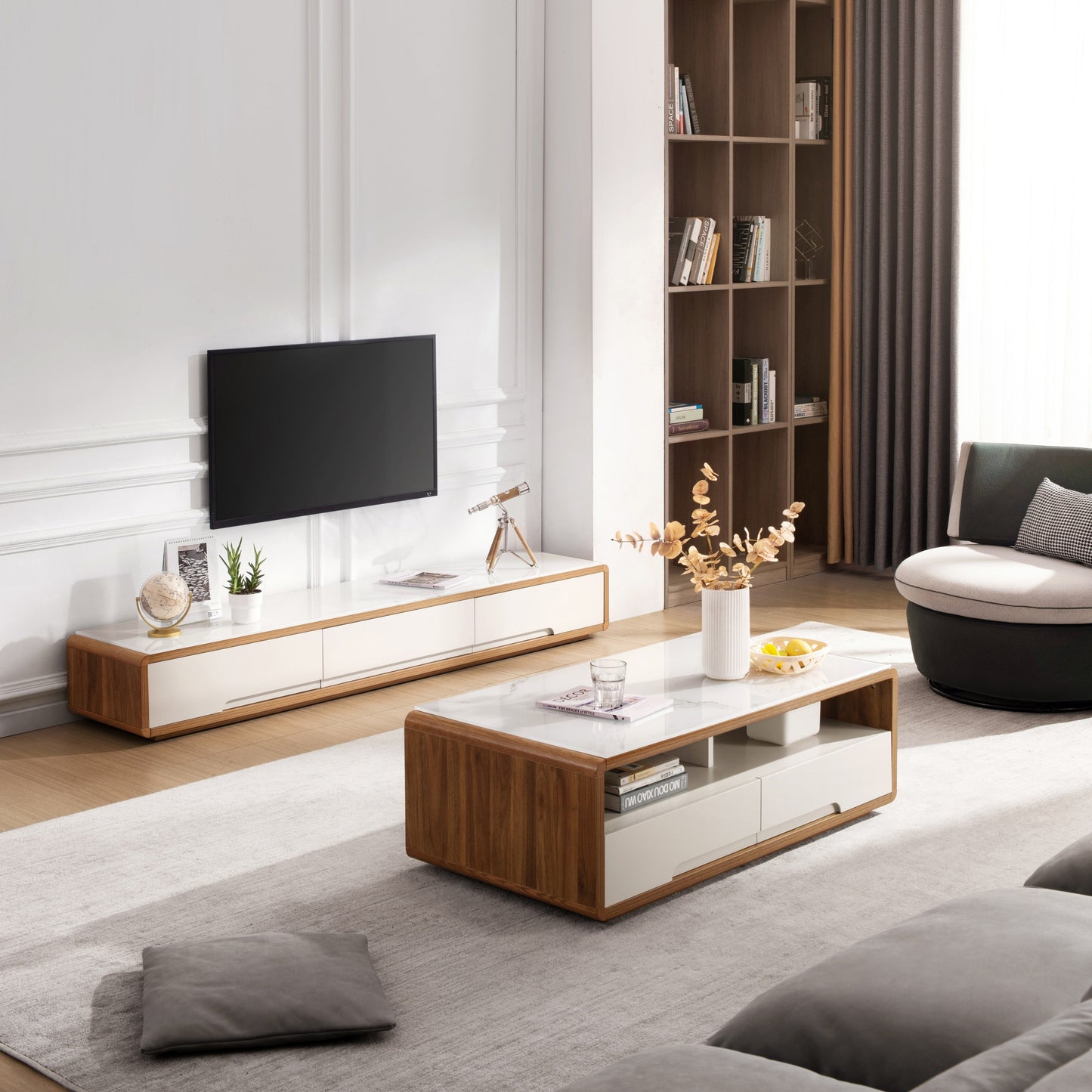 Aurora Walnut TV Stand