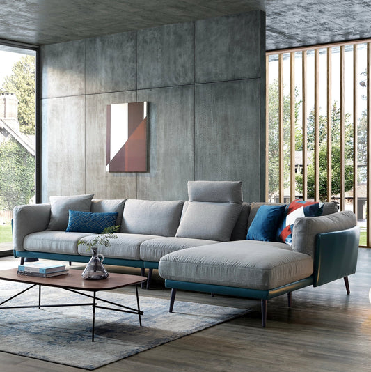 Nyna Sectional Sofa (Left Chaise) (Blue)