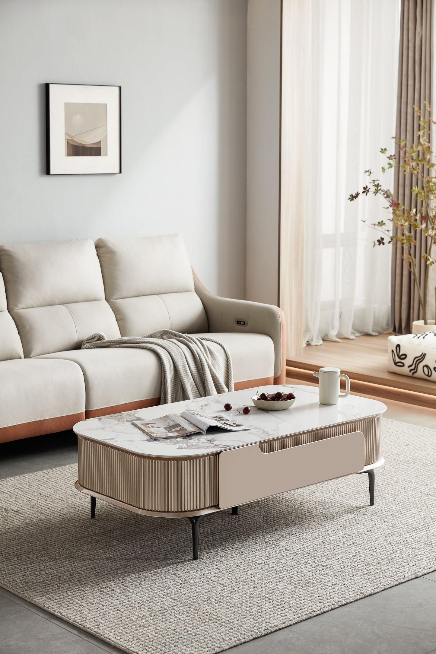 Helena Faux Marble TV Stand and Coffee Table (Price Per Item)