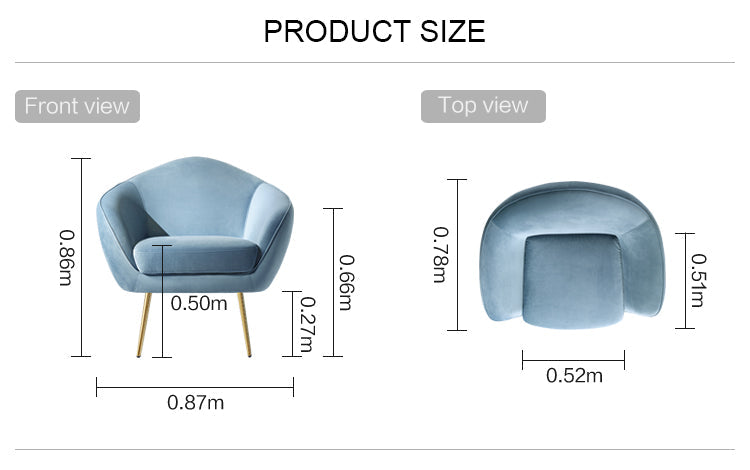Modern Velvet Leisure Armchair - Beige