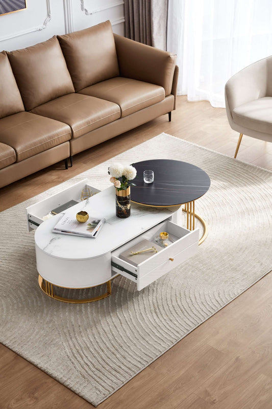 Bloodstone Oval Coffee Tables – set of Two