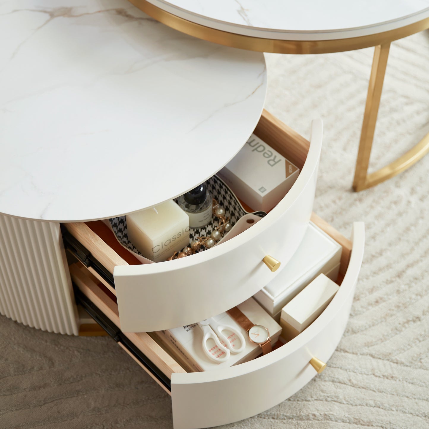 Alfaro Round Coffee Table - Flexible and Practical Design