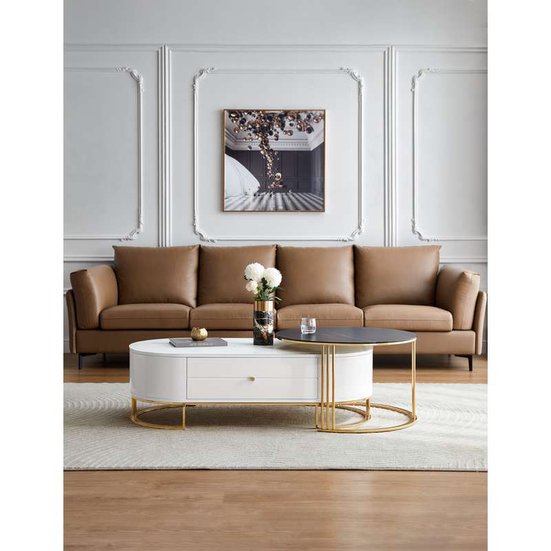 Bloodstone Oval Coffee Tables – set of Two