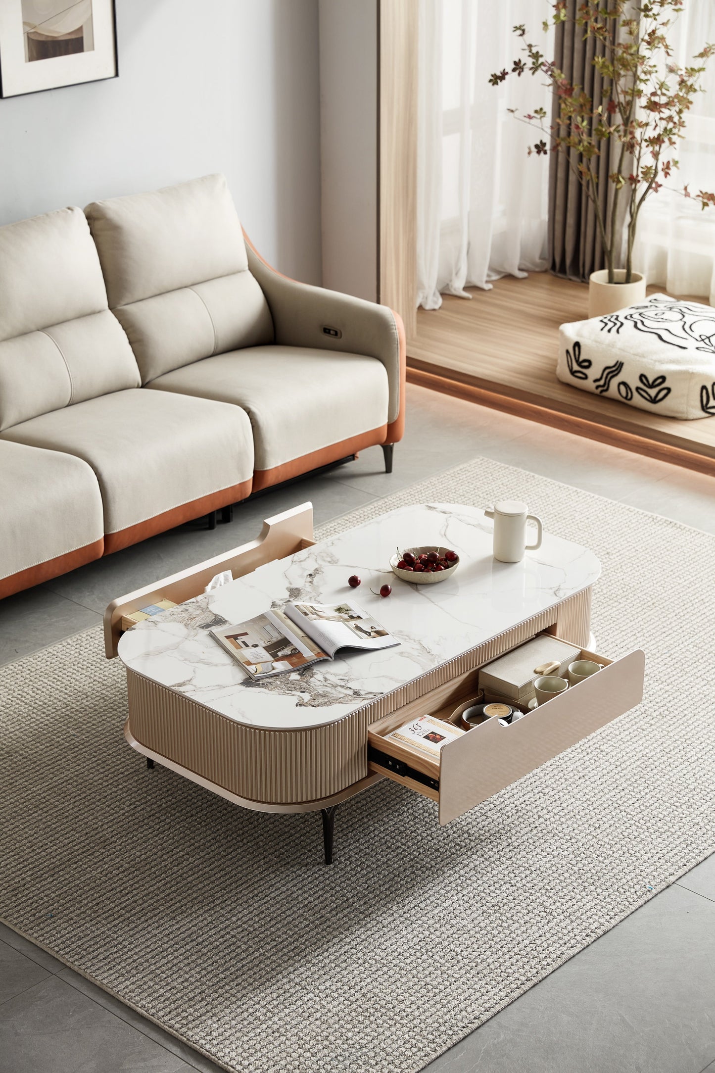 Helena Faux Marble TV Stand and Coffee Table (Price Per Item)
