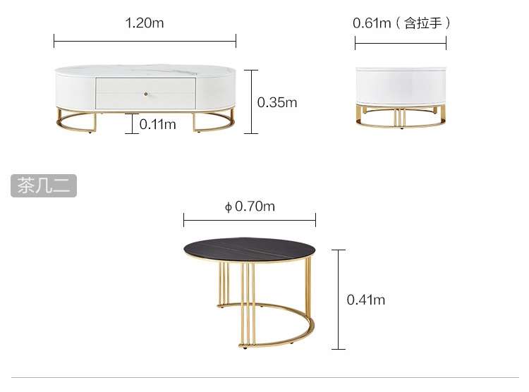 Bloodstone Oval Coffee Tables – set of Two