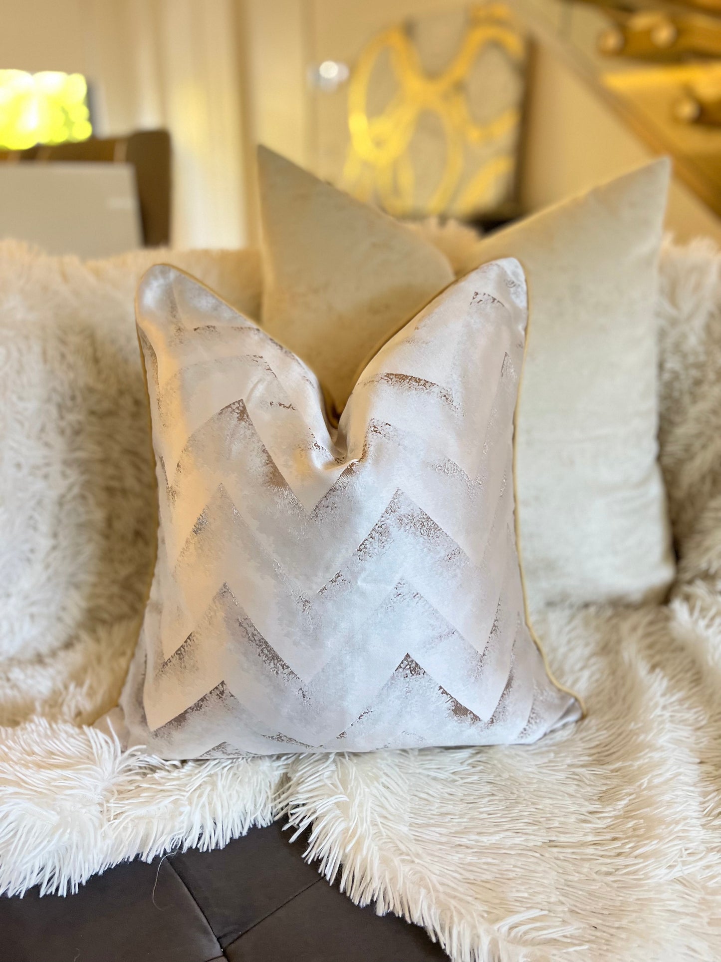 Pink and Gold back Luxury Cushion Cover