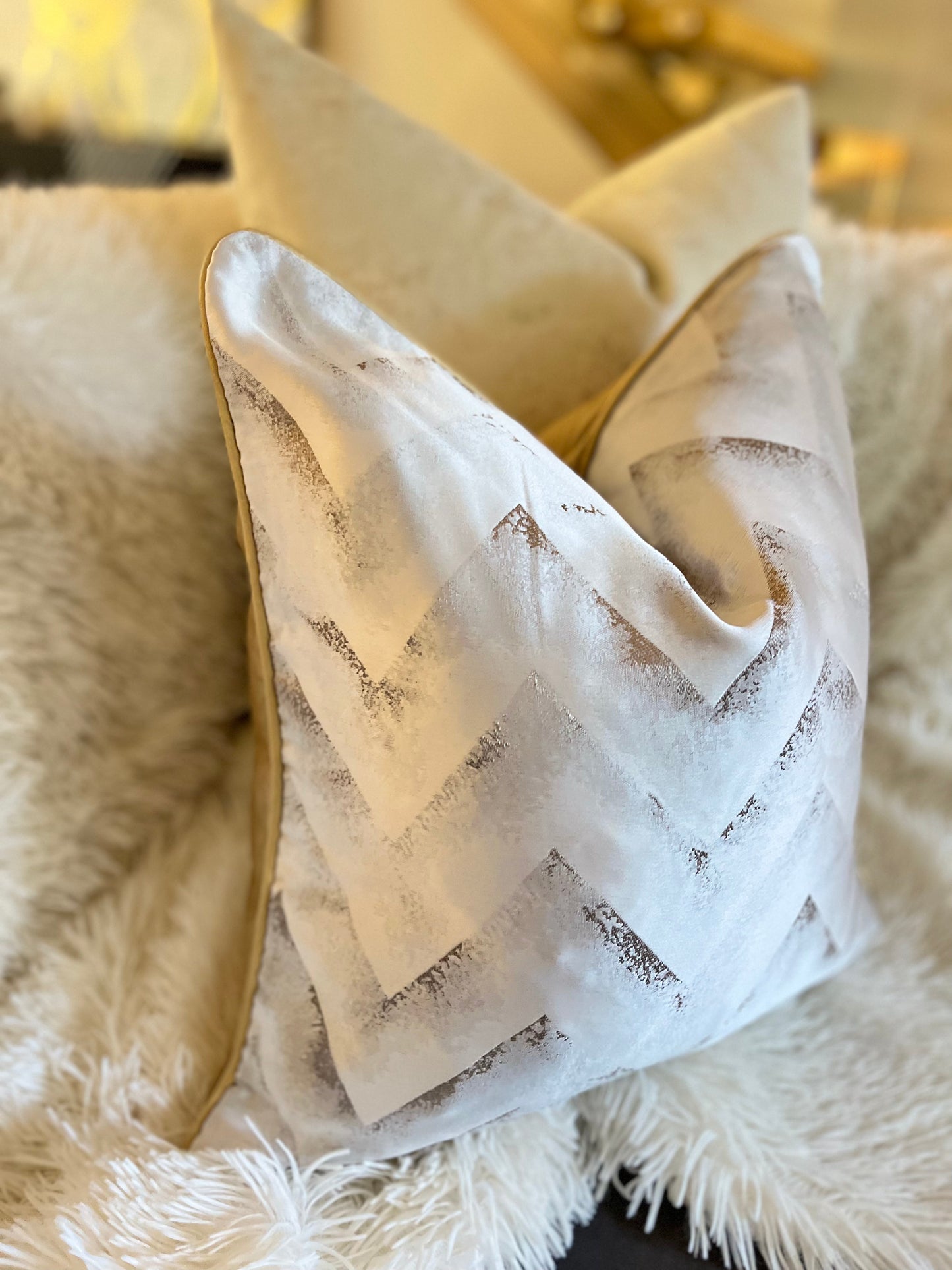Pink and Gold back Luxury Cushion Cover