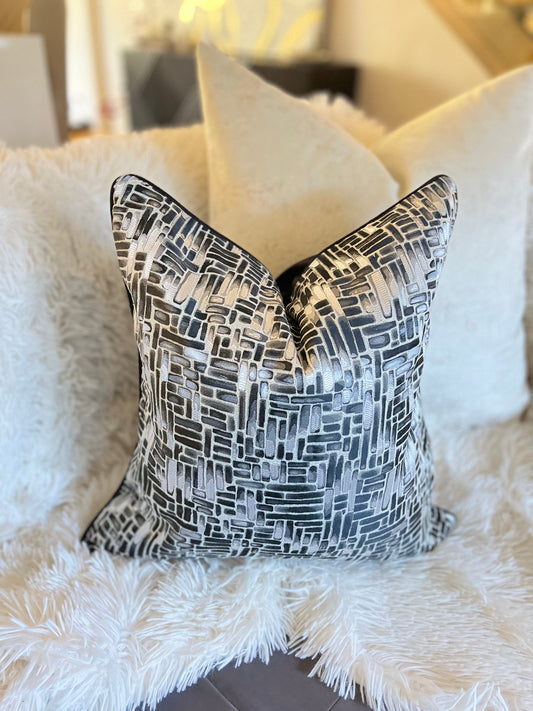 Silver and Black Luxury Cushion Cover