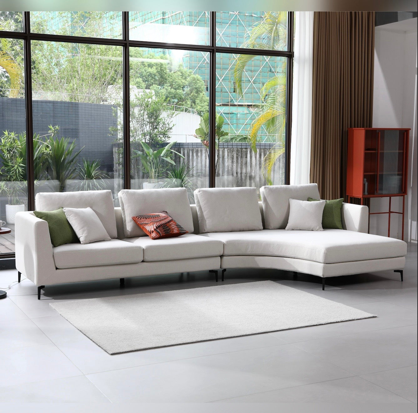 Mary Sectional Sofa Left Chaise - White