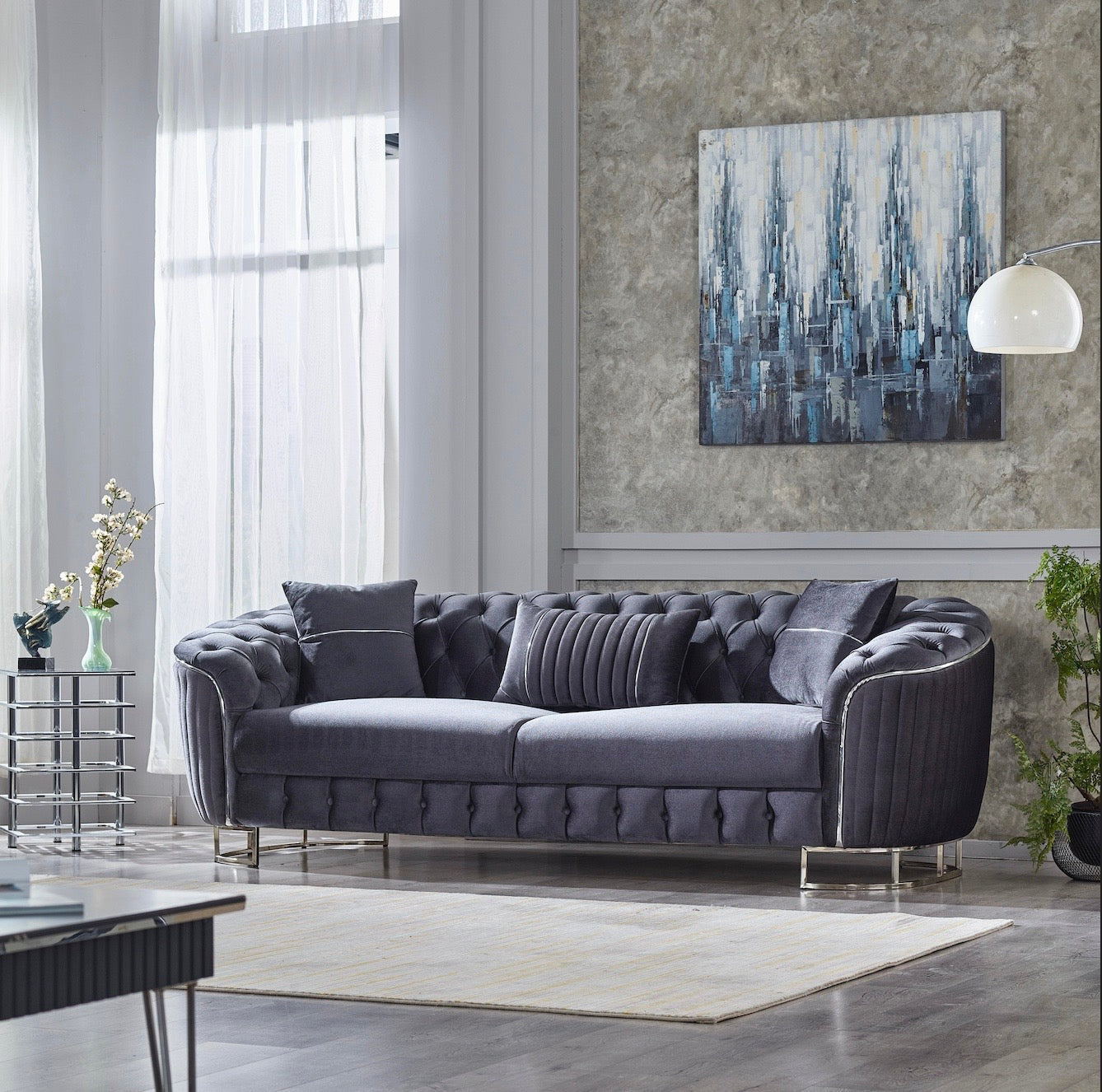Turkish Galata Sofa - Grey