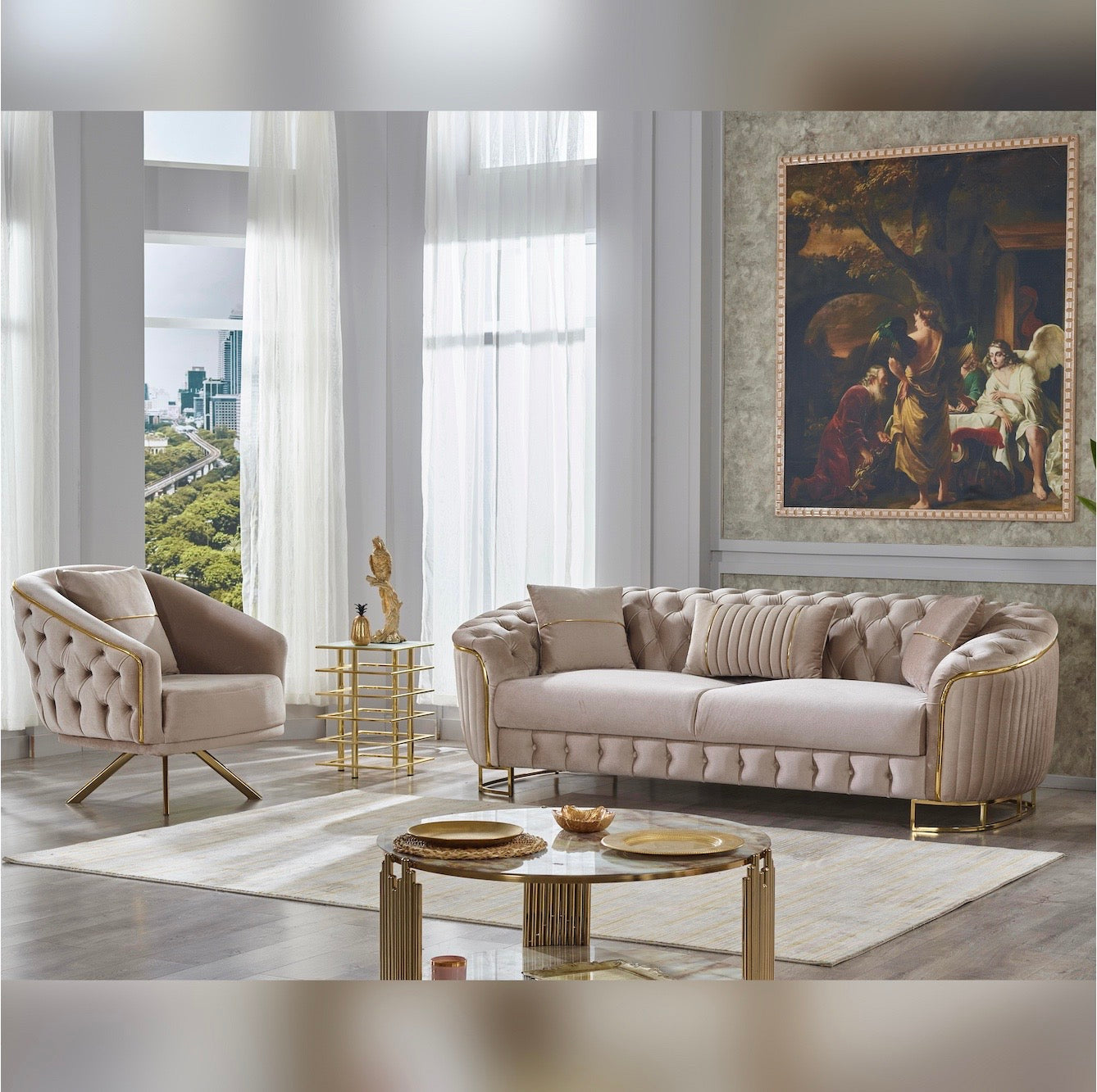Turkish Galata Sofa - Beige