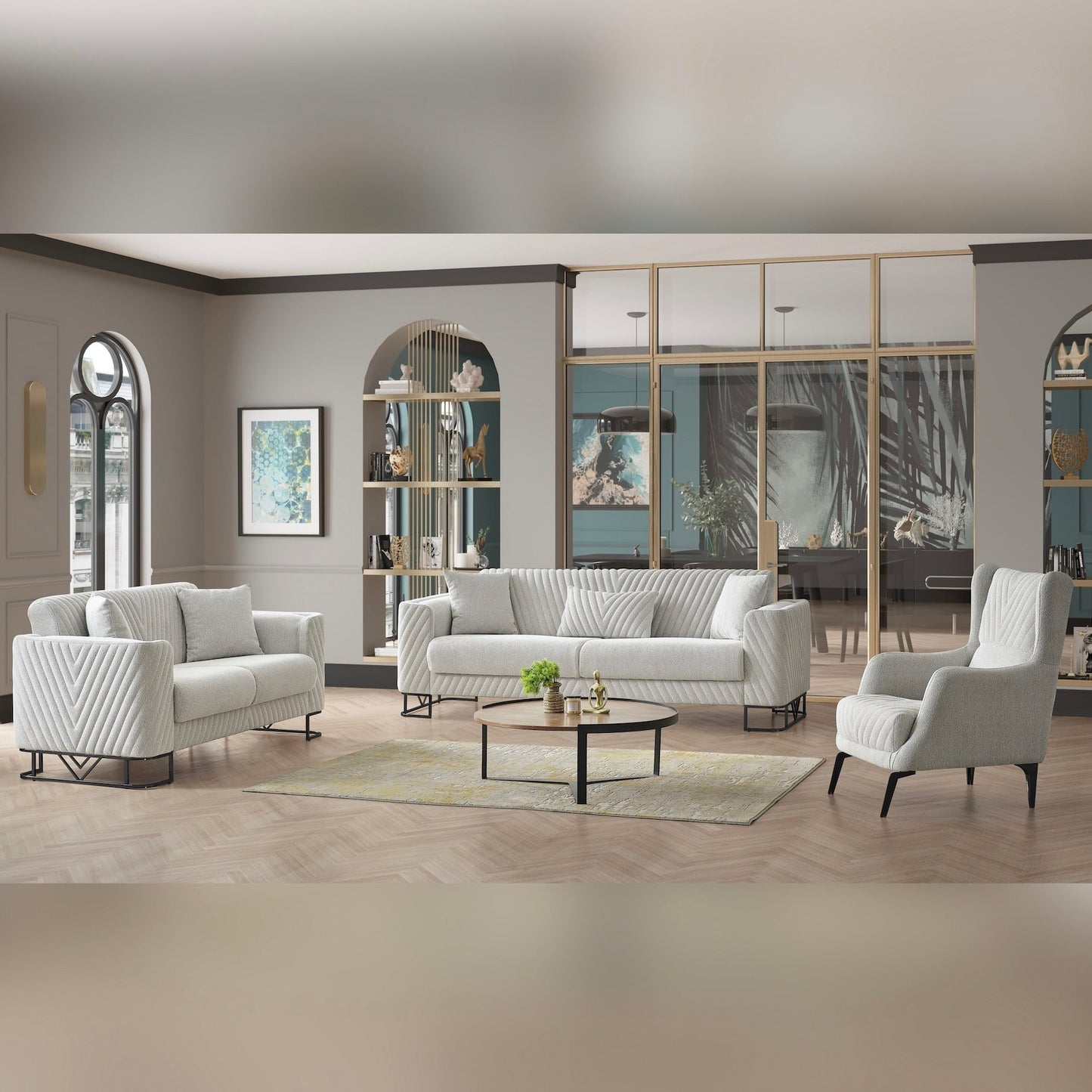 Turkish Elegance Sofa - Light Grey