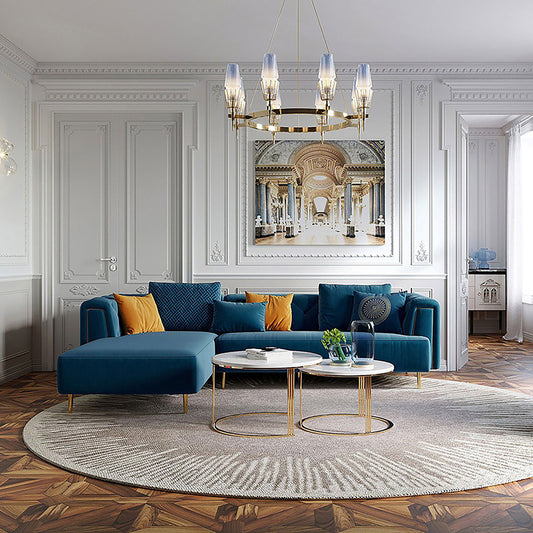 Cosmic Sectional Sofa Dark Blue - Right Chaise