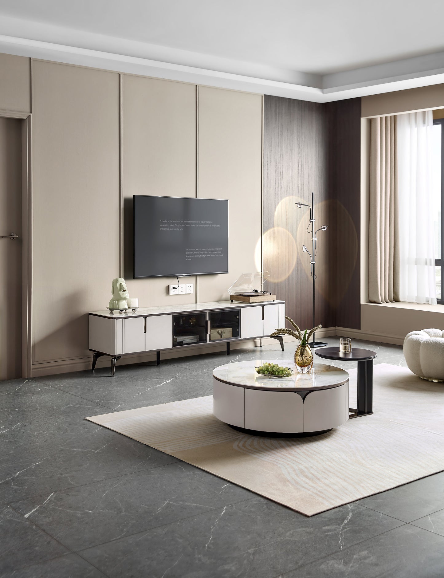 Gianni Faux Marble Tables And TV Unit (Price Per Item)