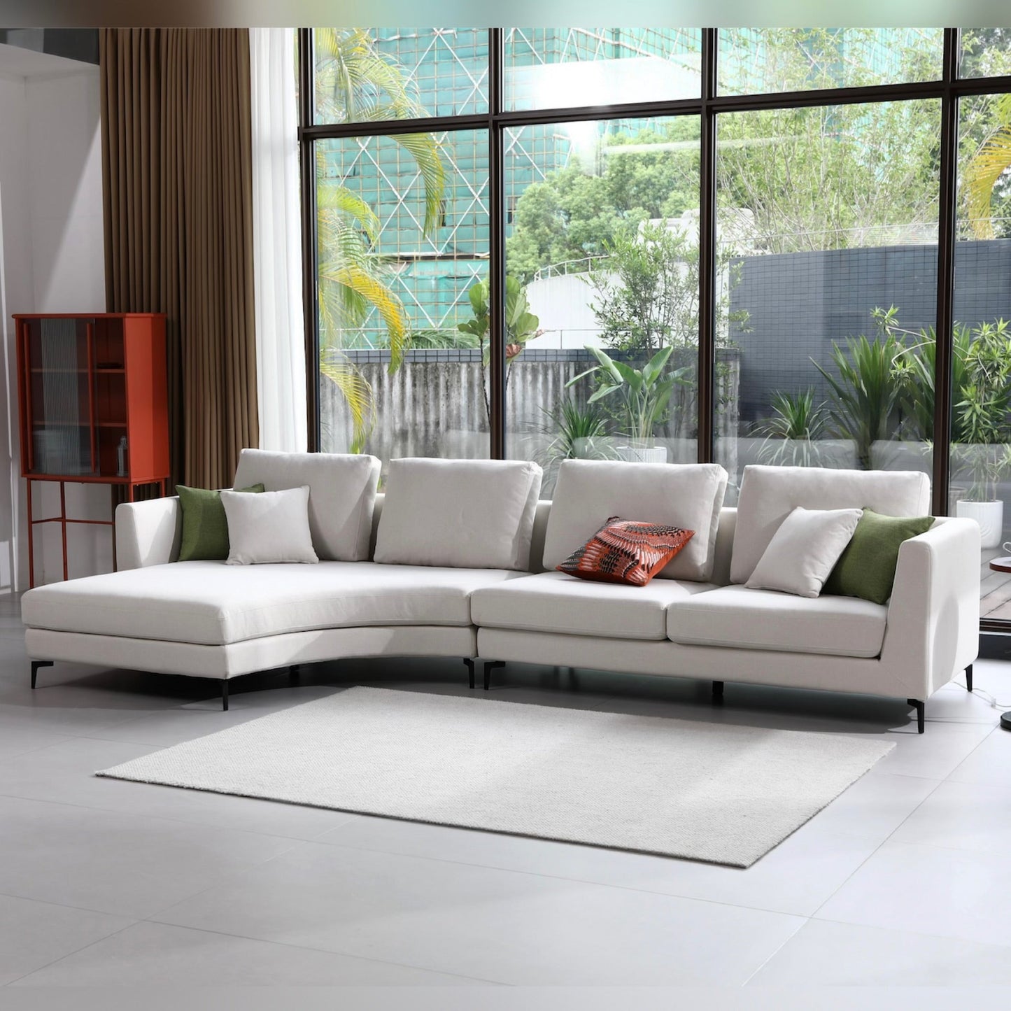 Mary Sectional Sofa Right Chaise - White
